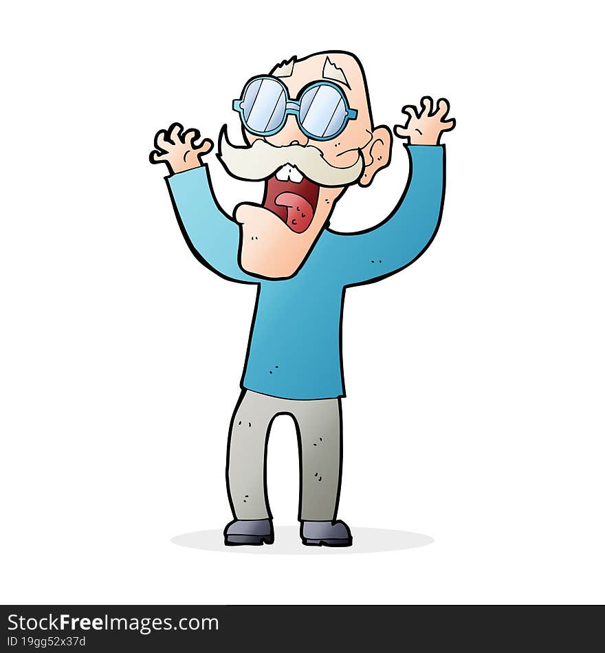 cartoon old man in glasses