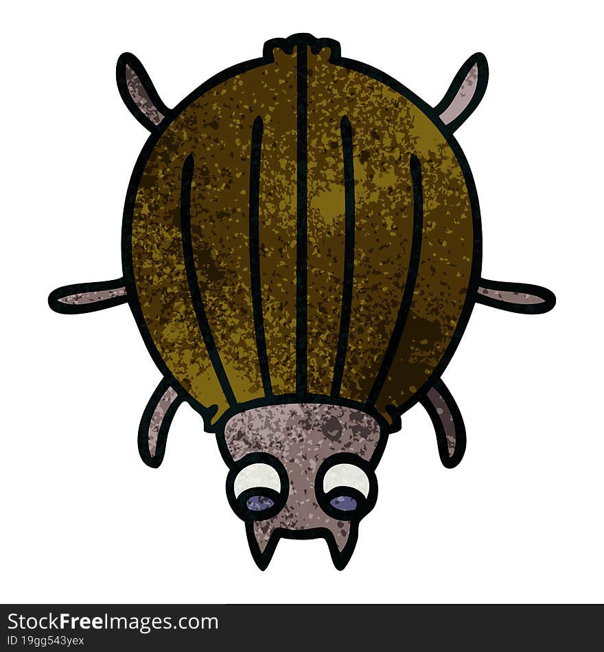 hand drawn quirky cartoon beetle. hand drawn quirky cartoon beetle