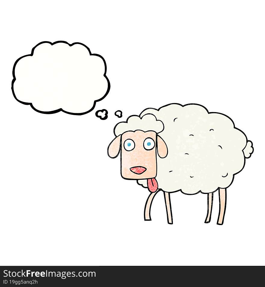 thought bubble textured cartoon sheep