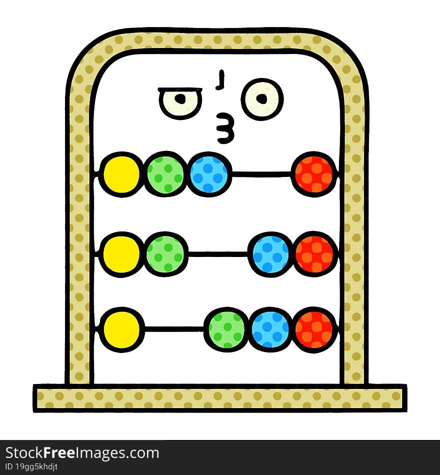 comic book style cartoon abacus