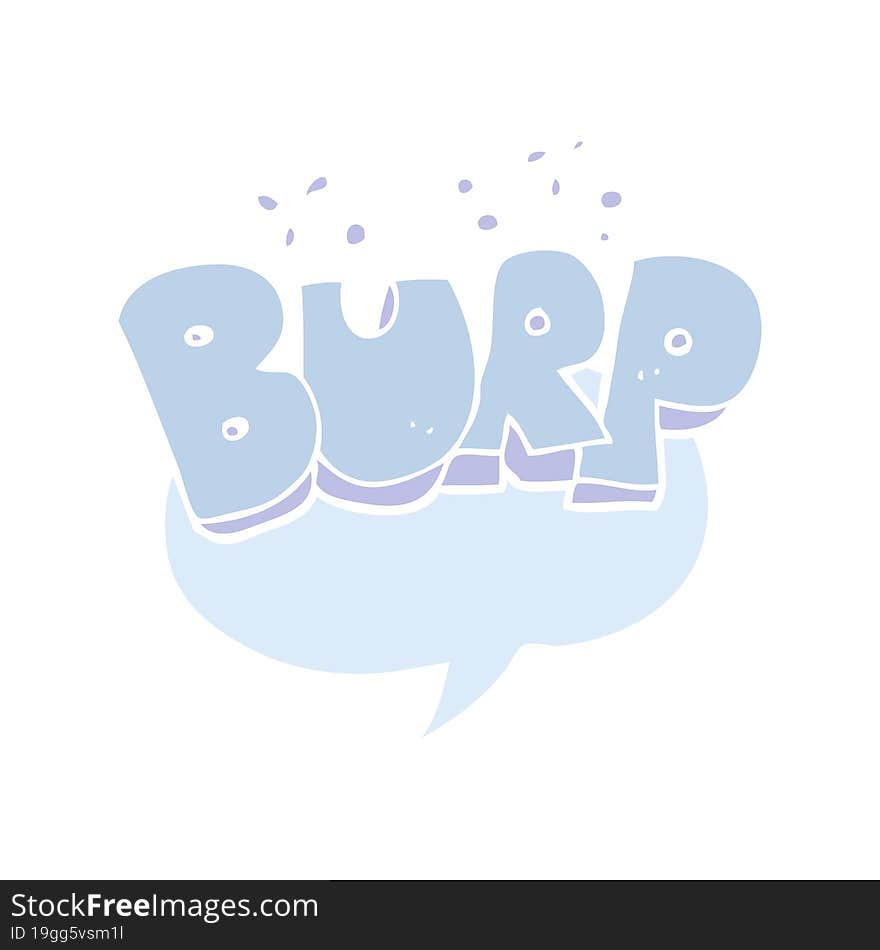 flat color illustration of a cartoon burp symbol