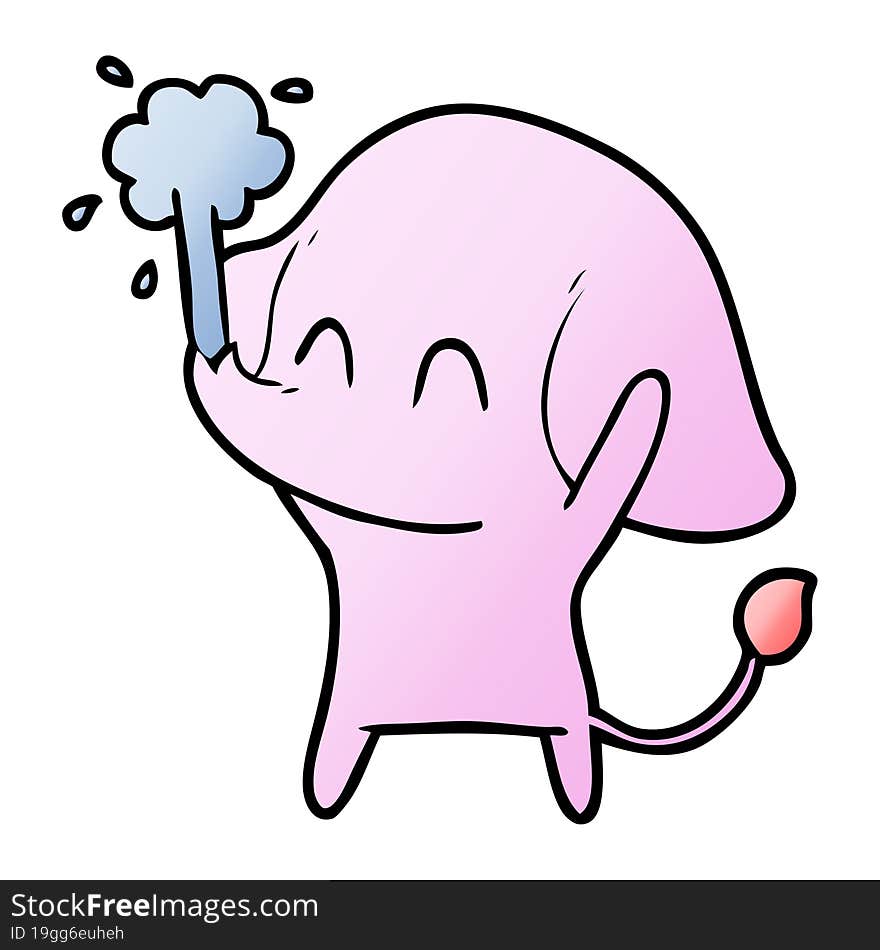 cute cartoon elephant spouting water. cute cartoon elephant spouting water