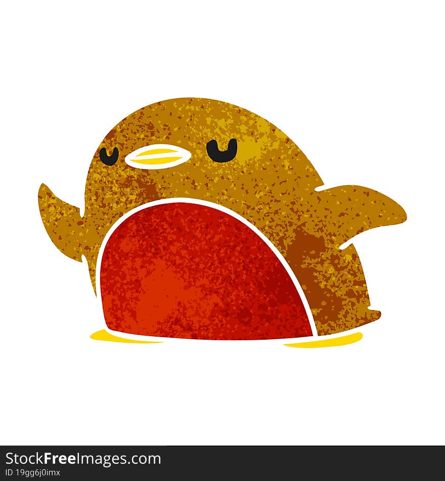 retro cartoon cute kawaii red robin