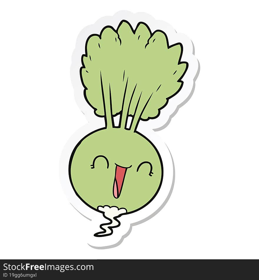 sticker of a cartoon root vegetable