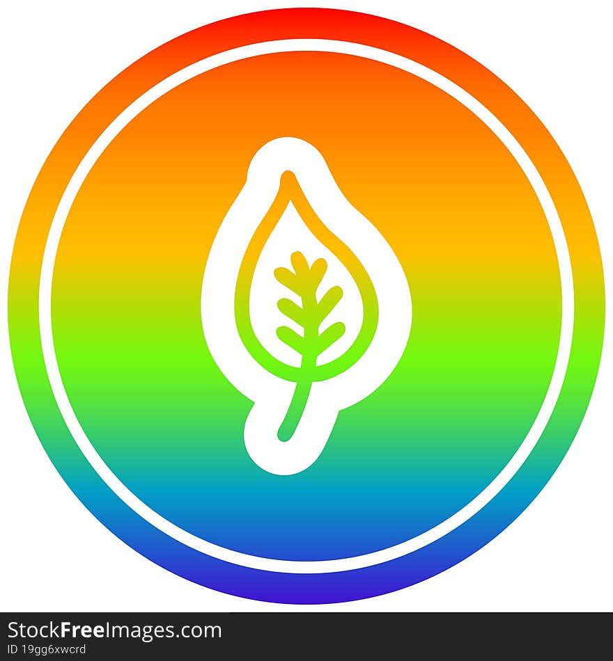 natural leaf circular in rainbow spectrum