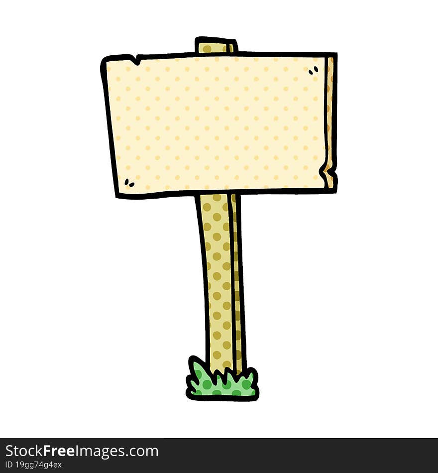 Cartoon Doodle Sign Post