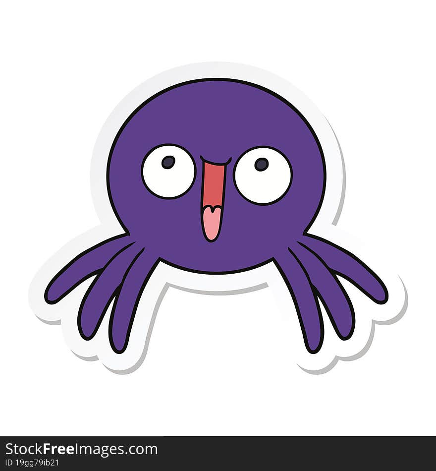 Sticker Of A Happy Cartoon Spider