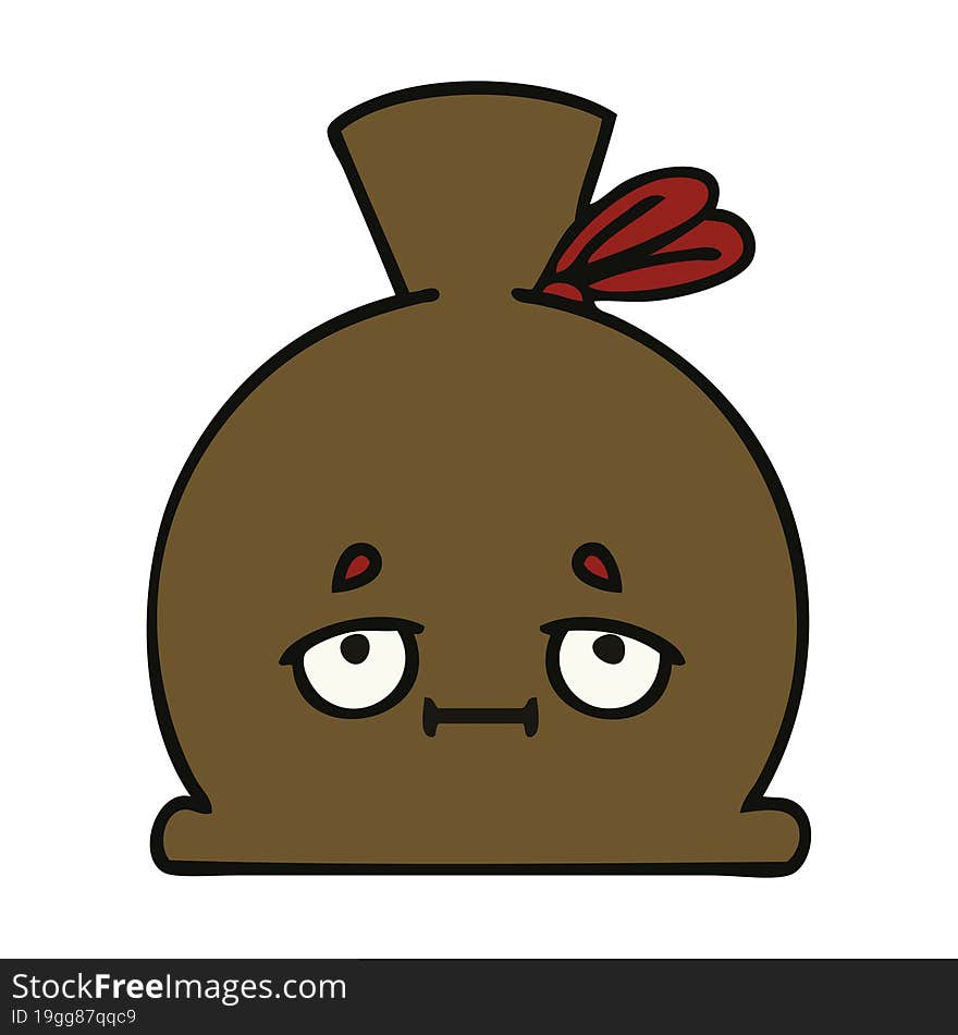 cute cartoon of a sack. cute cartoon of a sack