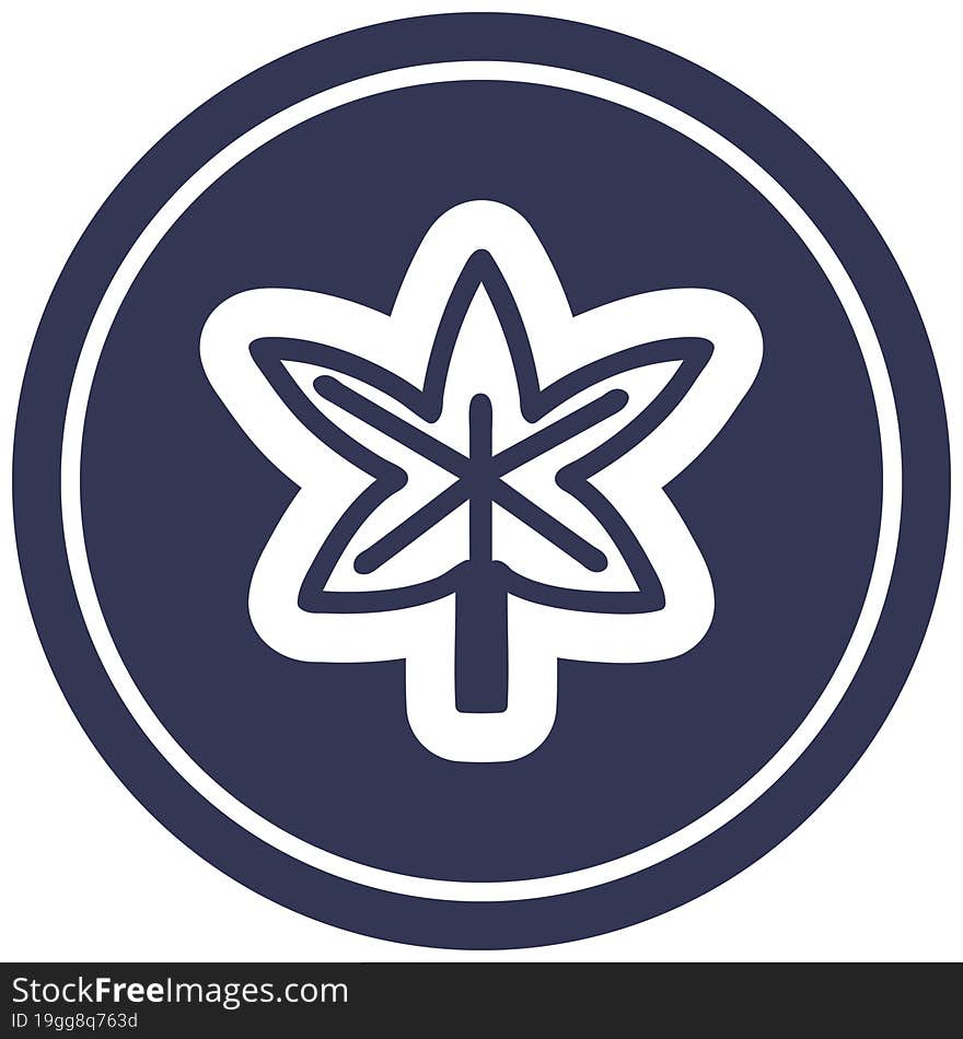 Marijuana Leaf Circular Icon