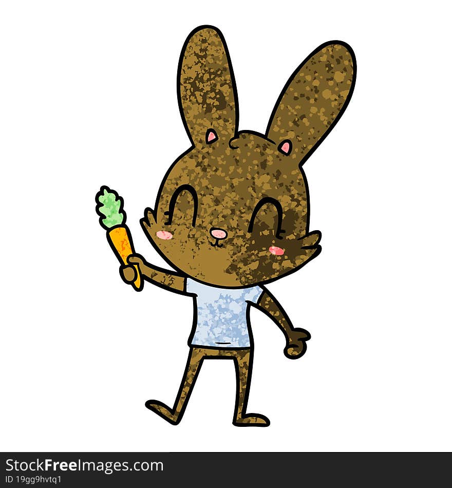 cute cartoon rabbit with carrot. cute cartoon rabbit with carrot