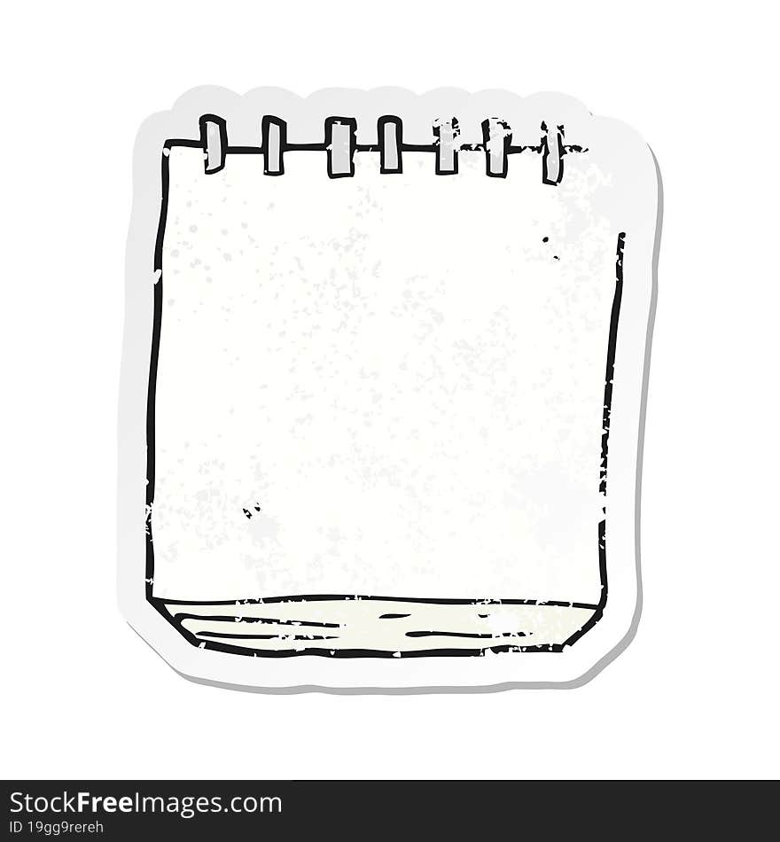 Retro Distressed Sticker Of A Cartoon Note Pad