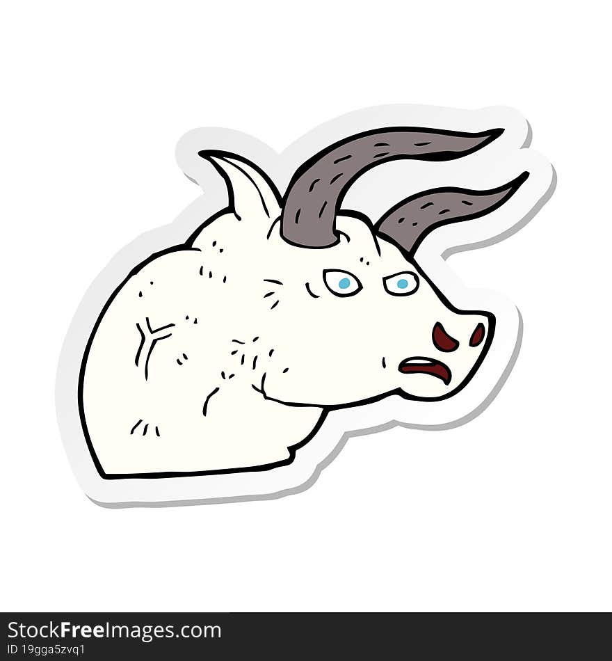 sticker of a cartoon angry bull head