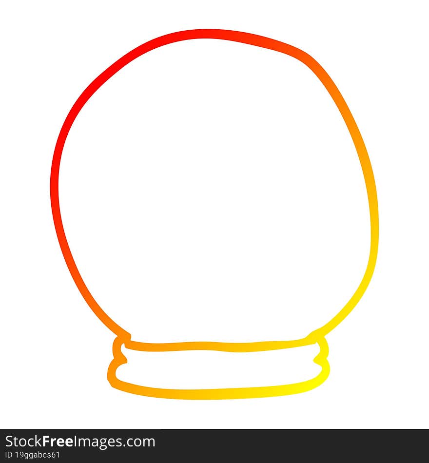 Warm Gradient Line Drawing Cartoon Crystal Ball