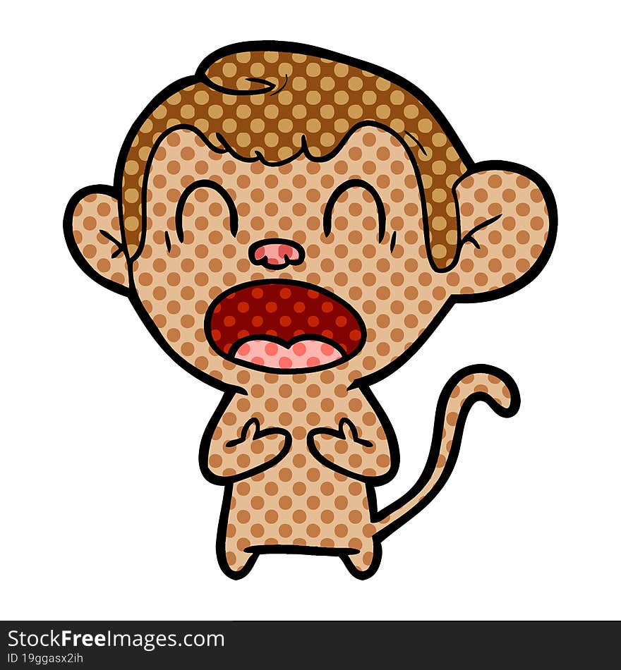 shouting cartoon monkey. shouting cartoon monkey