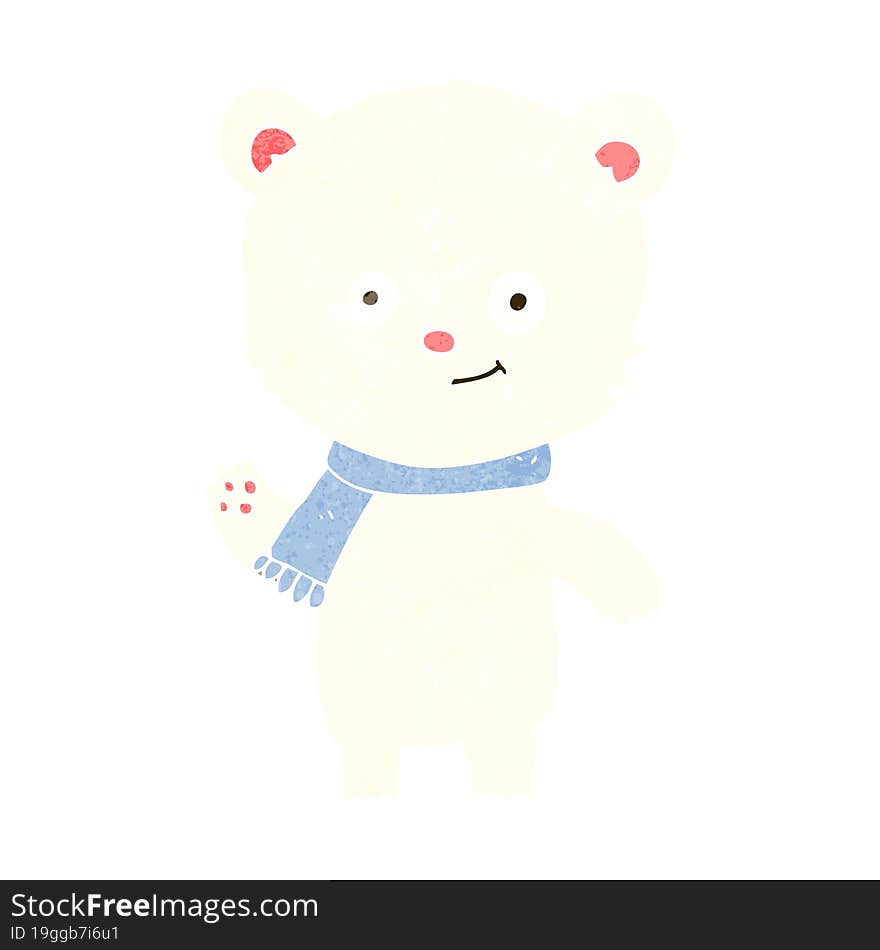 cartoon polar bear waving