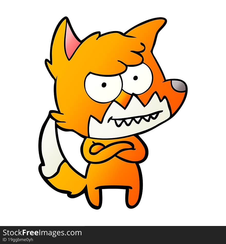 cartoon grinning fox. cartoon grinning fox