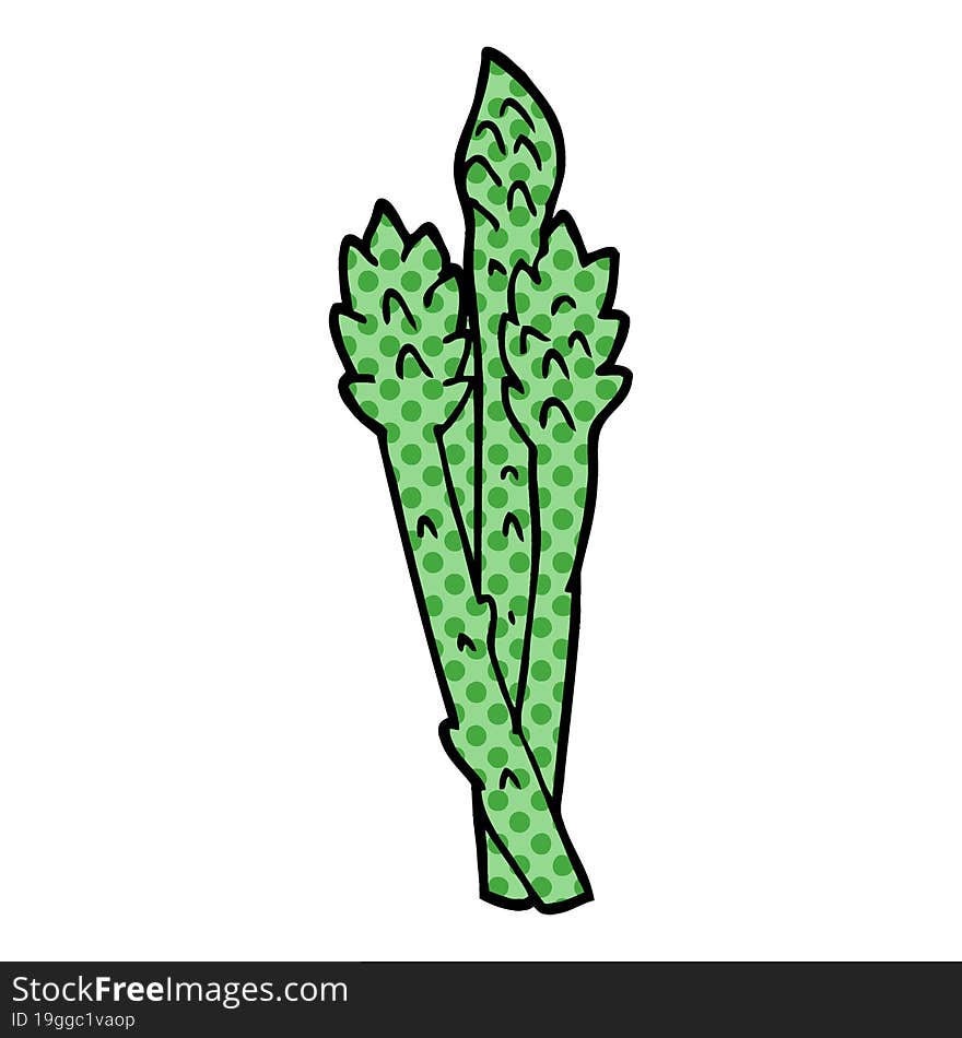 cartoon doodle asparagus plant