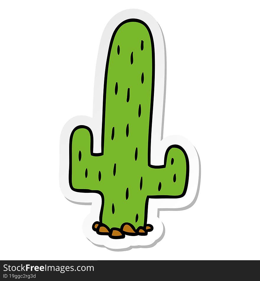 sticker cartoon doodle of a cactus