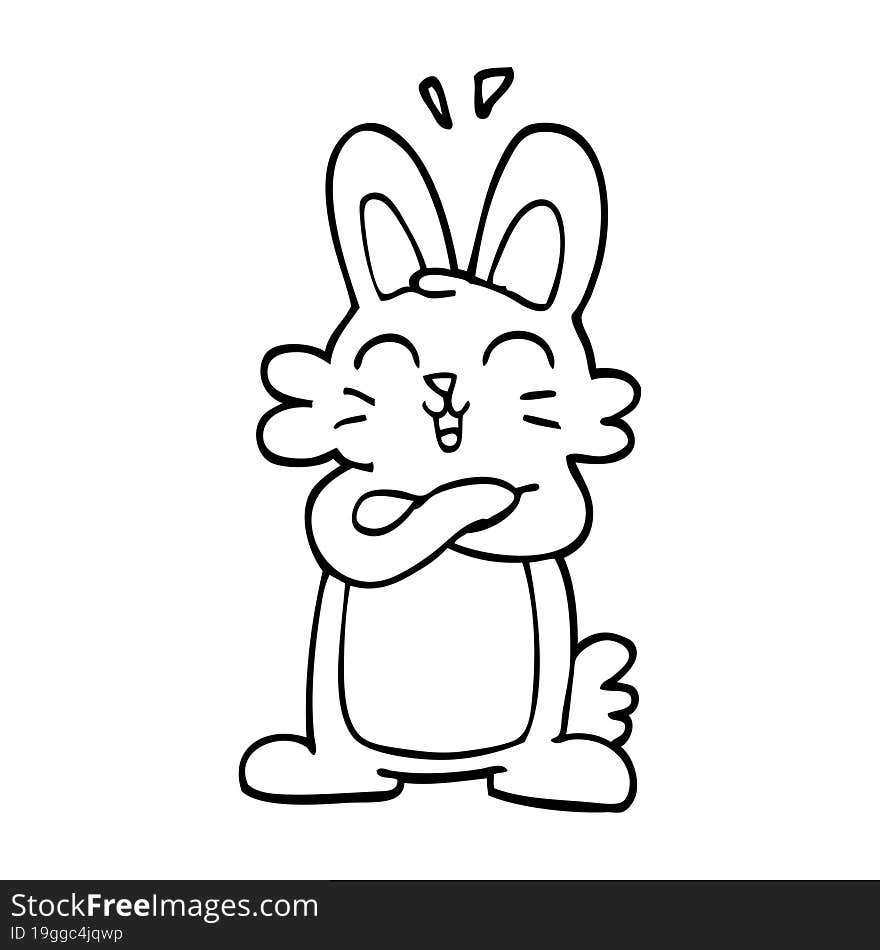 line drawing cartoon cute bunny