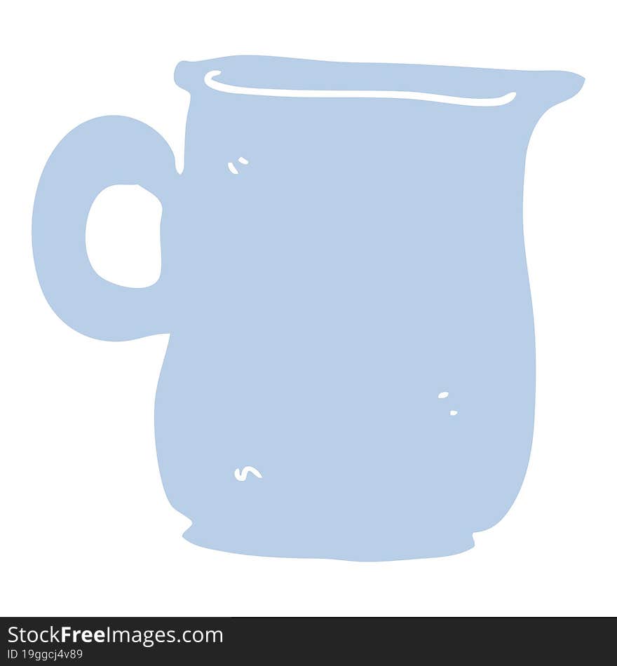 Flat Color Illustration Of A Cartoon Milk Jug