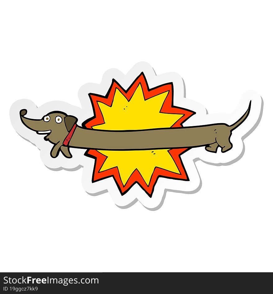 sticker of a bang its a sausage dog