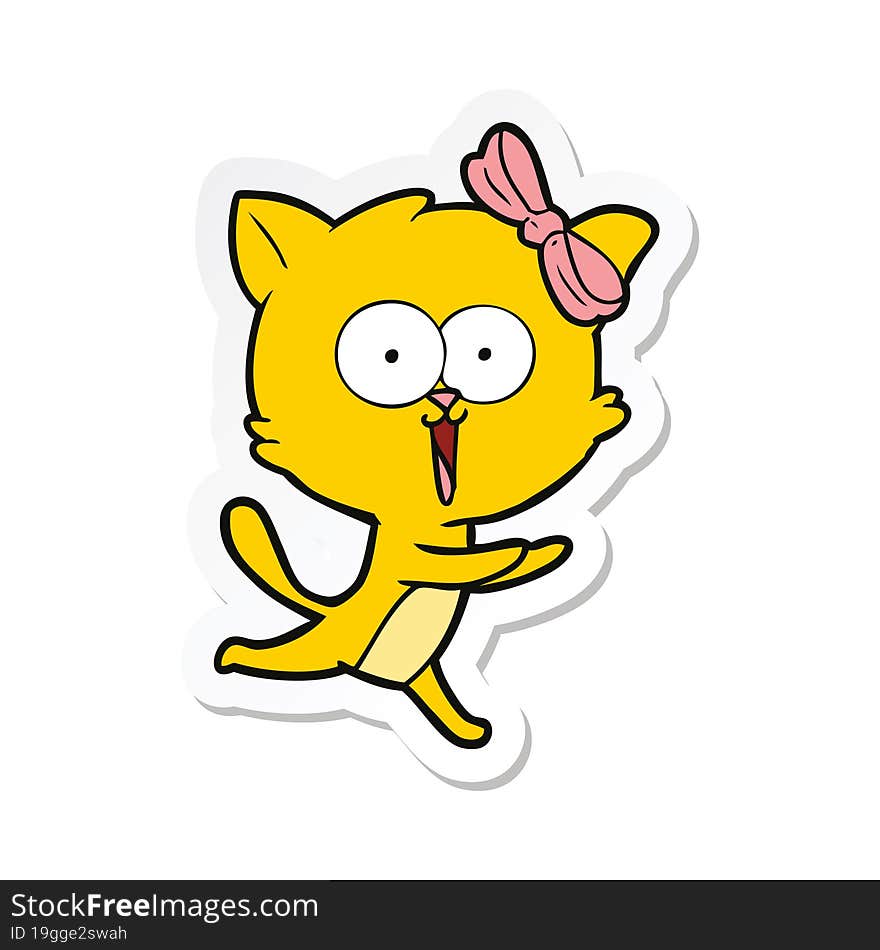 sticker of a cartoon cat