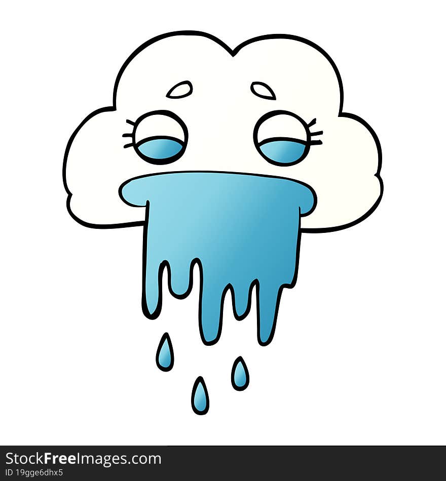 cartoon doodle rain cloud