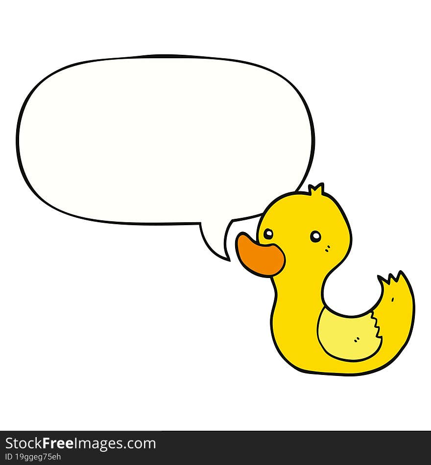 cartoon duck and speech bubble