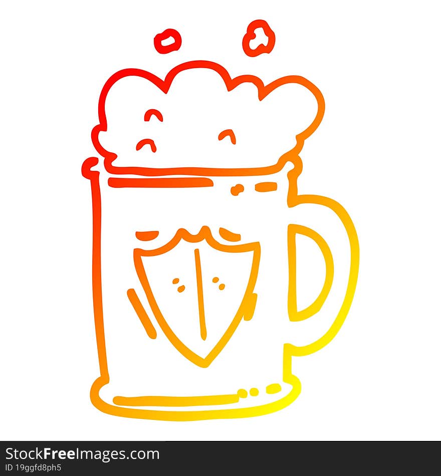 warm gradient line drawing cartoon tankard