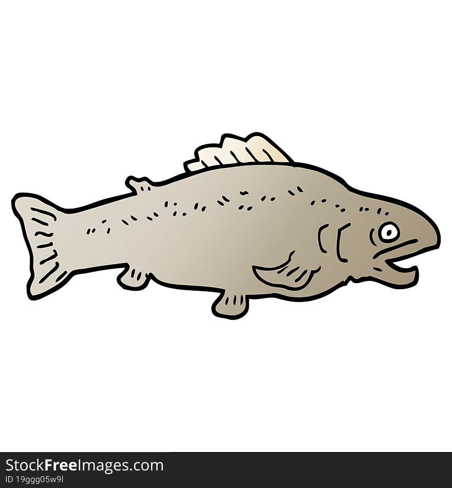 vector gradient illustration cartoon large fish