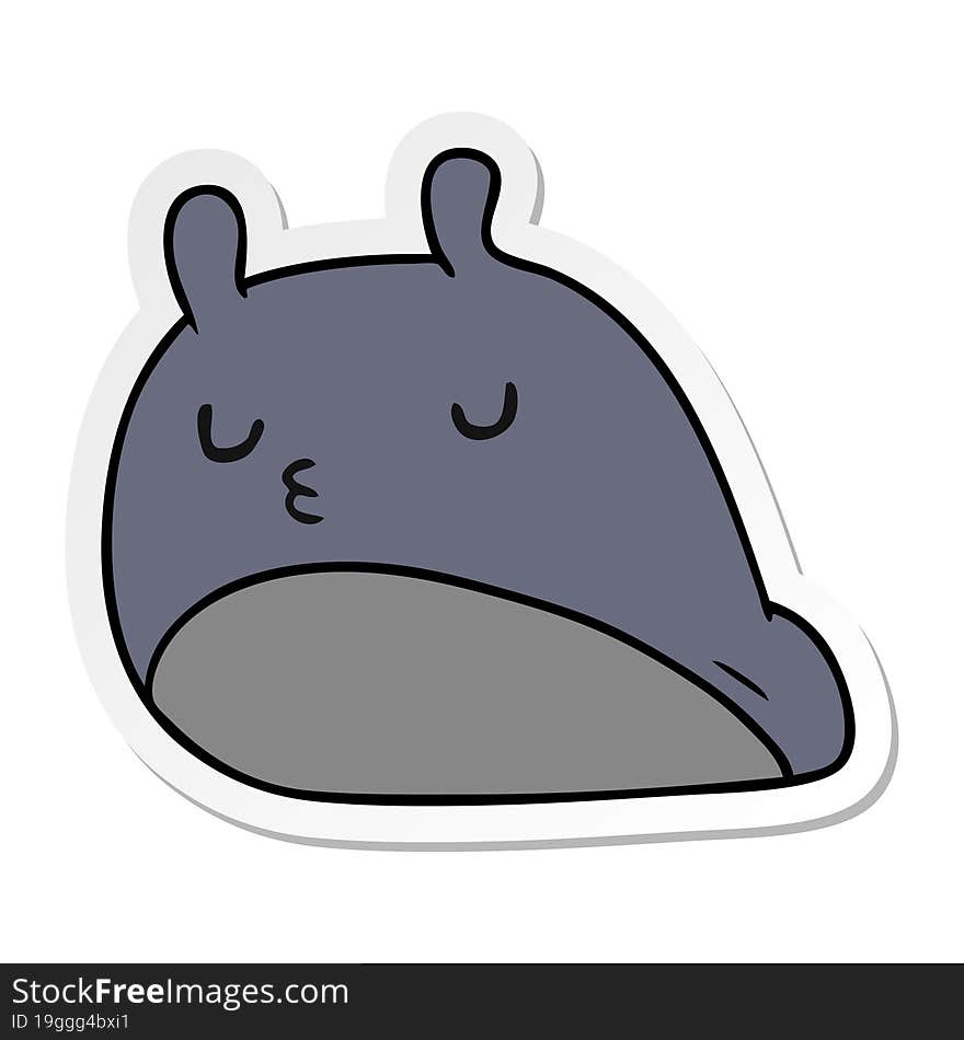 sticker cartoon illustration kawaii fat cute slug. sticker cartoon illustration kawaii fat cute slug