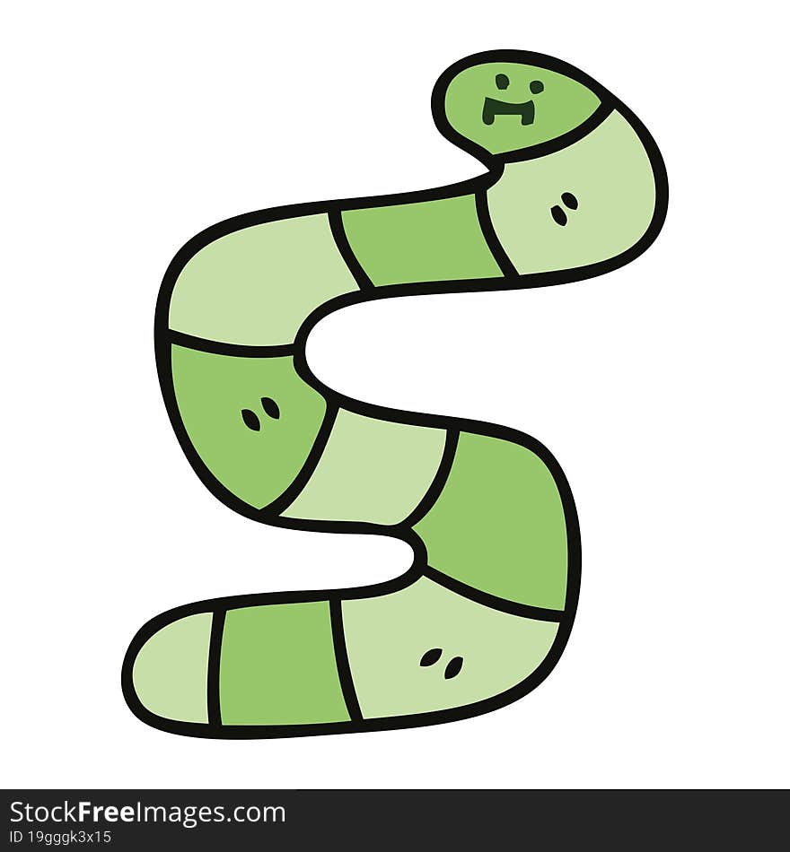 hand drawn quirky cartoon snake. hand drawn quirky cartoon snake