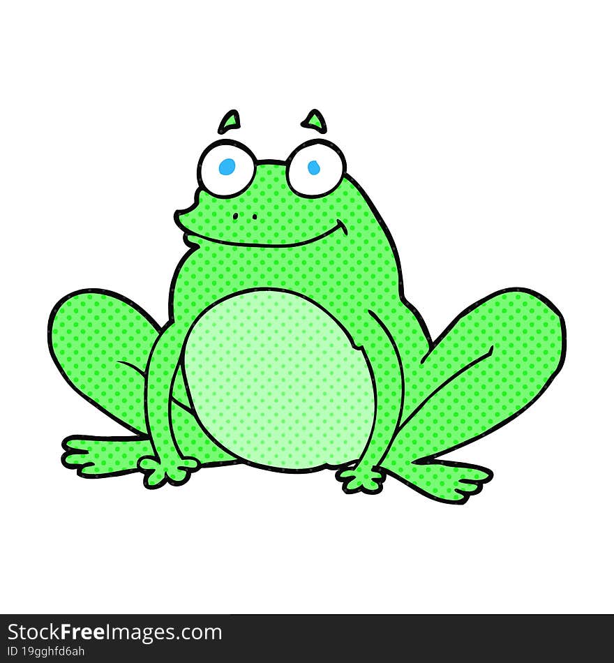 freehand drawn cartoon happy frog