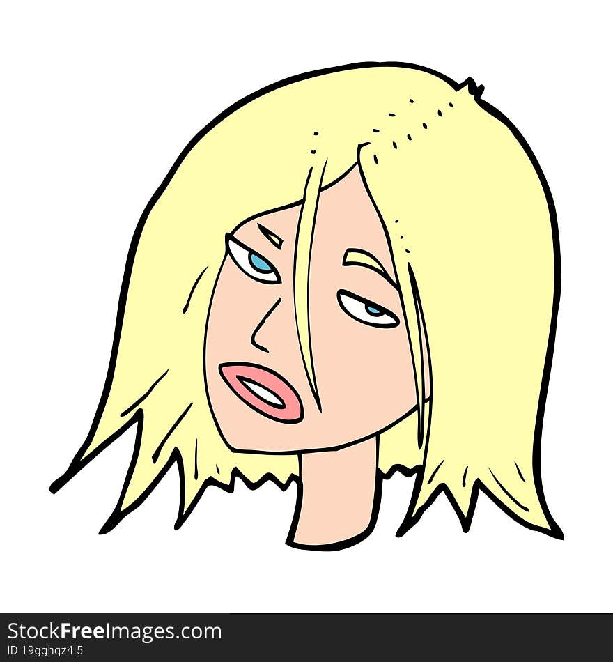 cartoon annoyed woman