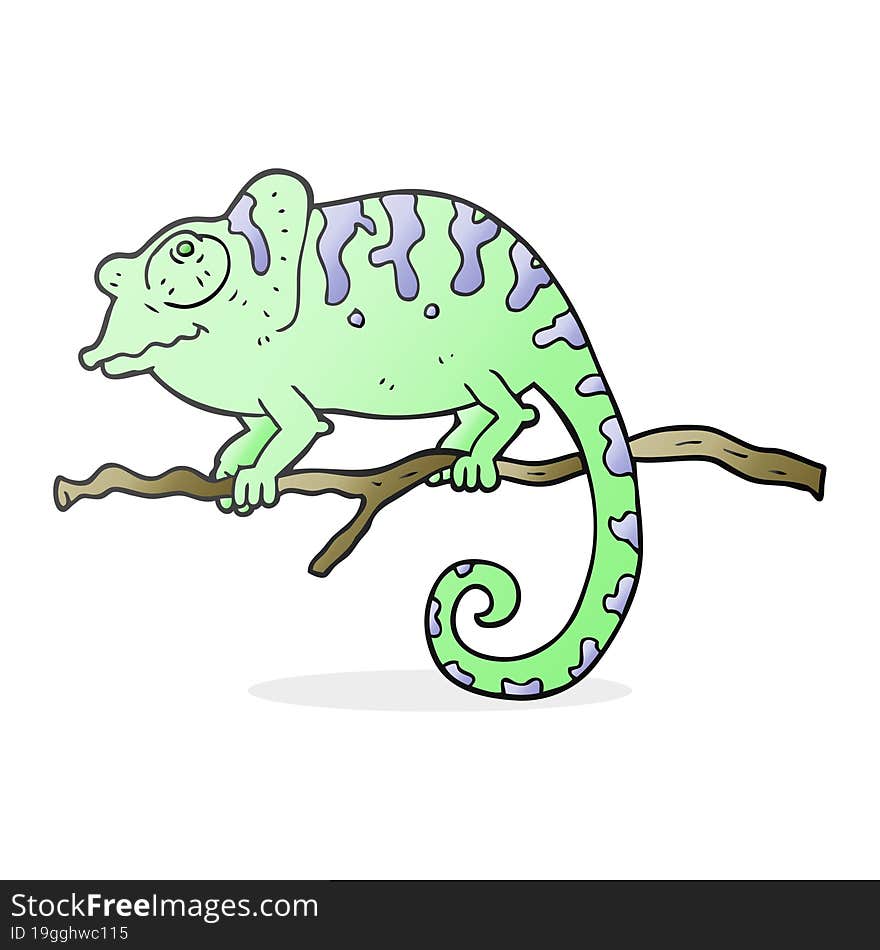 freehand drawn cartoon chameleon