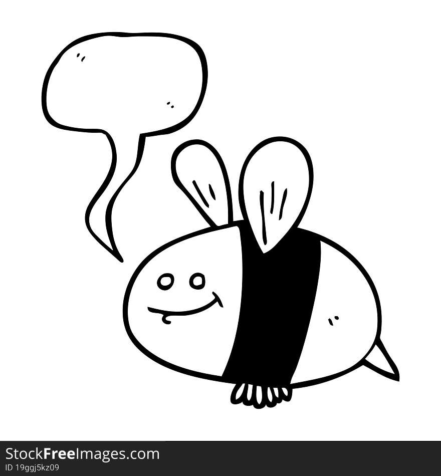 Speech Bubble Cartoon Bee