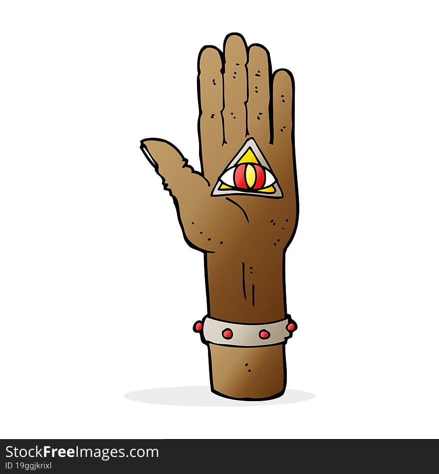 cartoon spooky hand symbol