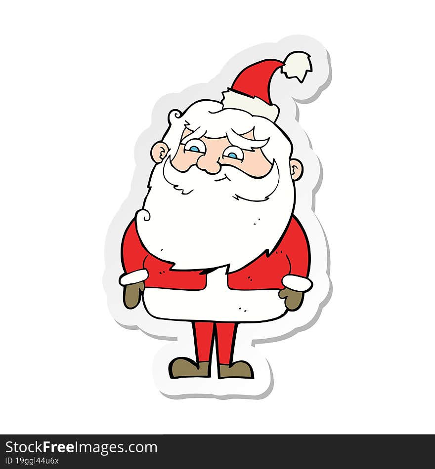 sticker of a cartoon santa claus