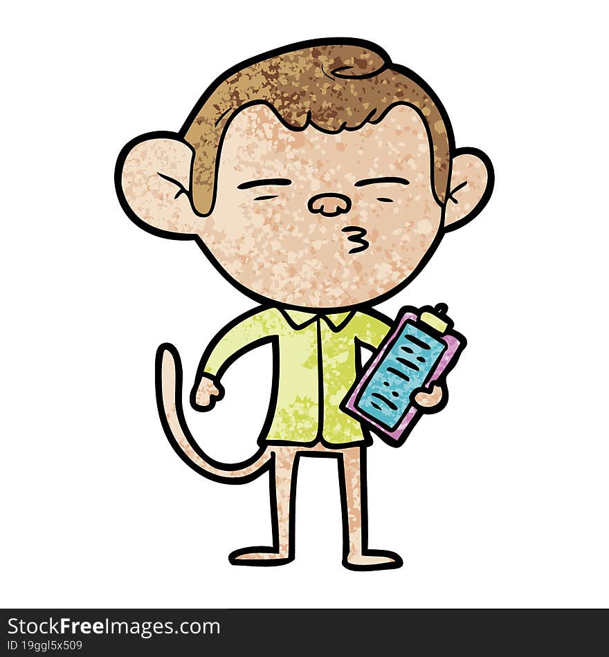 cartoon office monkey. cartoon office monkey