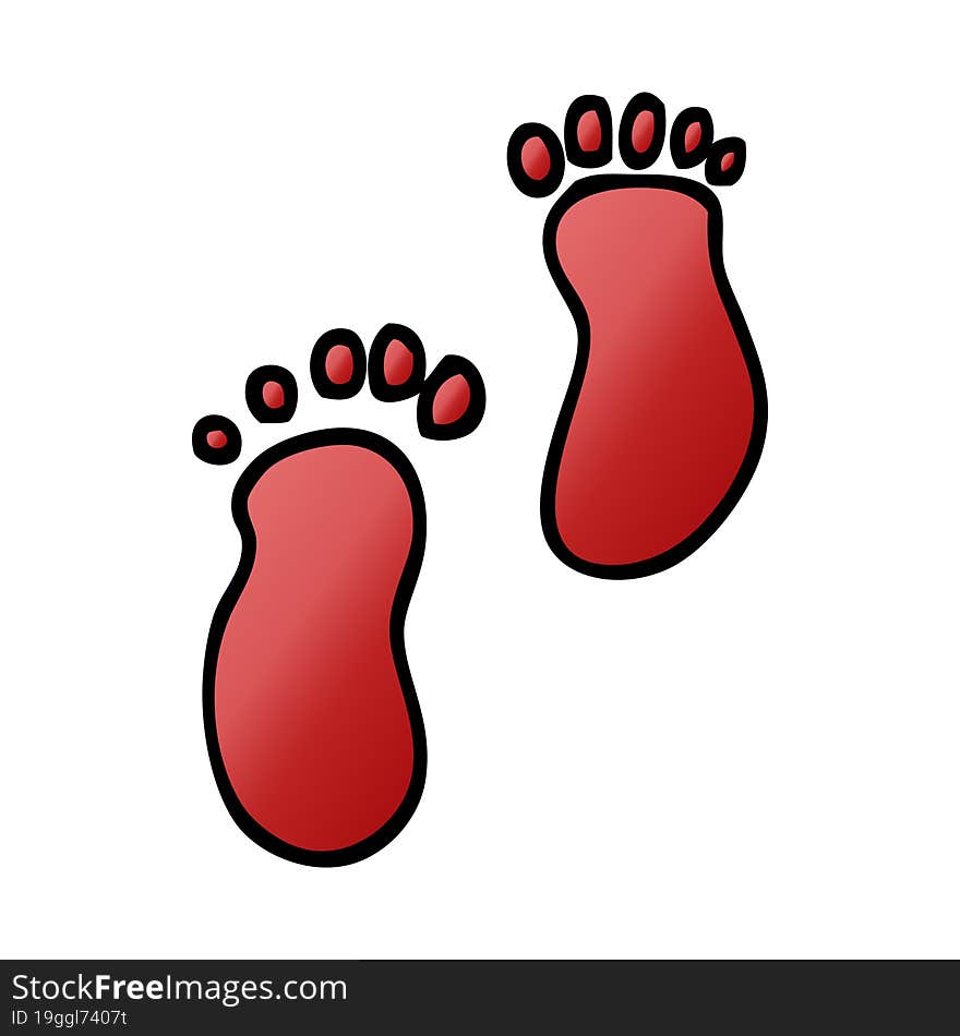 vector gradient illustration cartoon foot prints