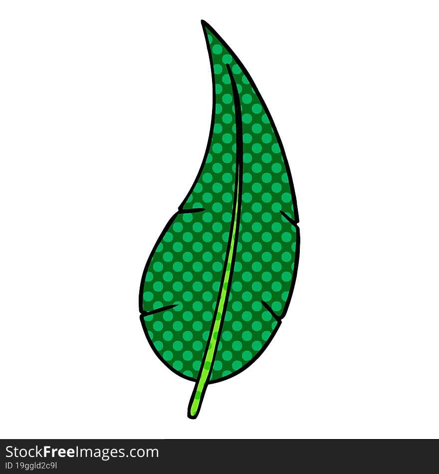 hand drawn cartoon doodle of a green long leaf