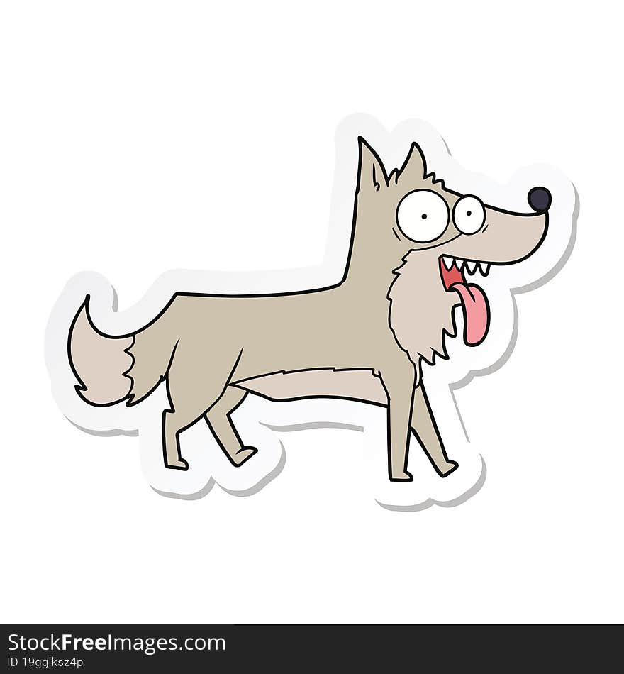 sticker of a cartoon happy dog