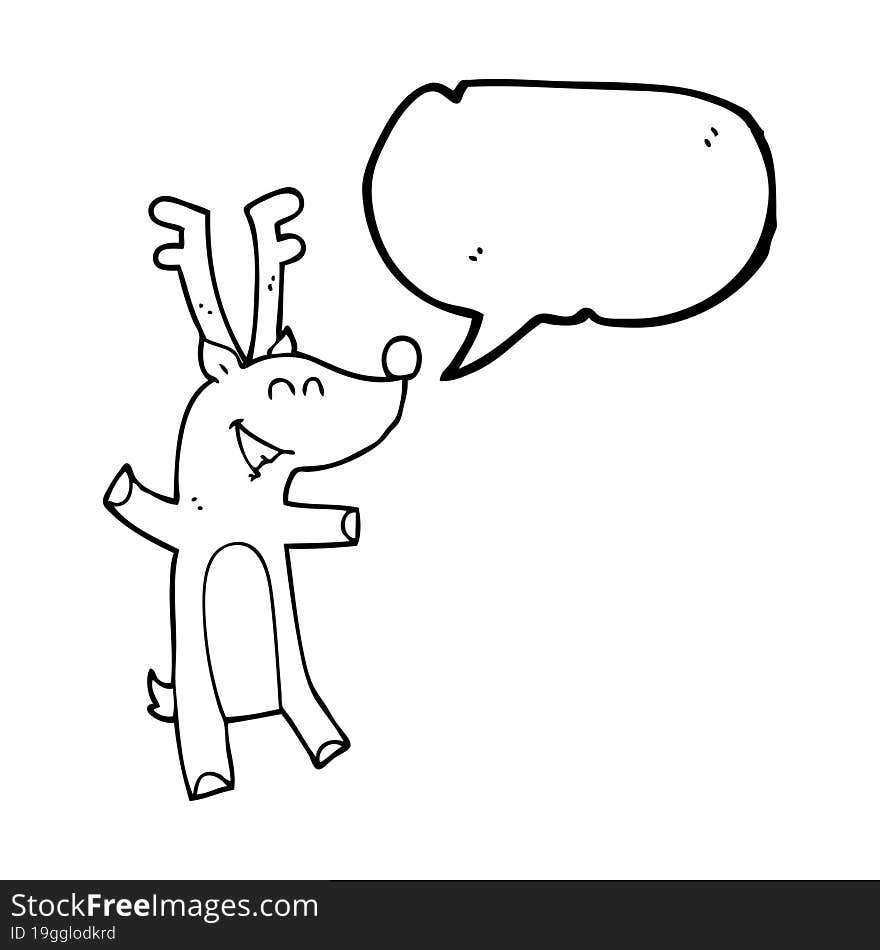 speech bubble cartoon reindeer