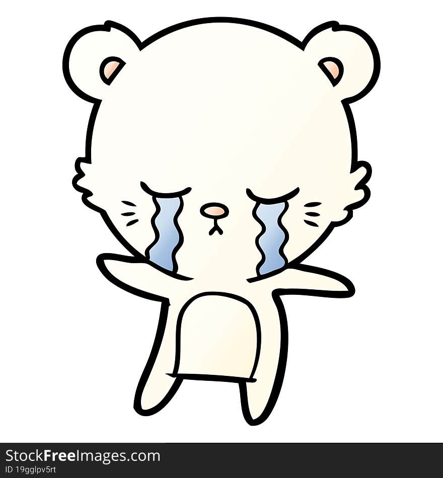 crying cartoon polarbear. crying cartoon polarbear