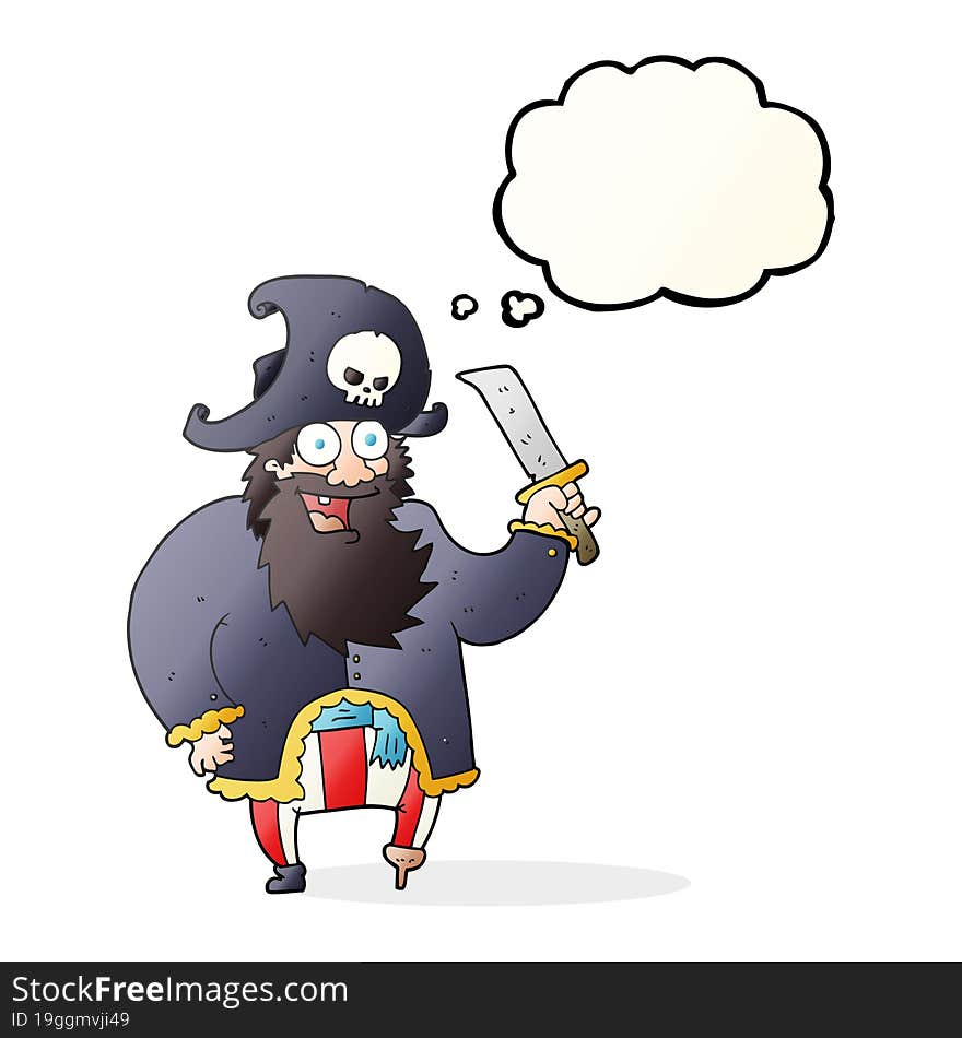 Thought Bubble Cartoon Pirate Captain