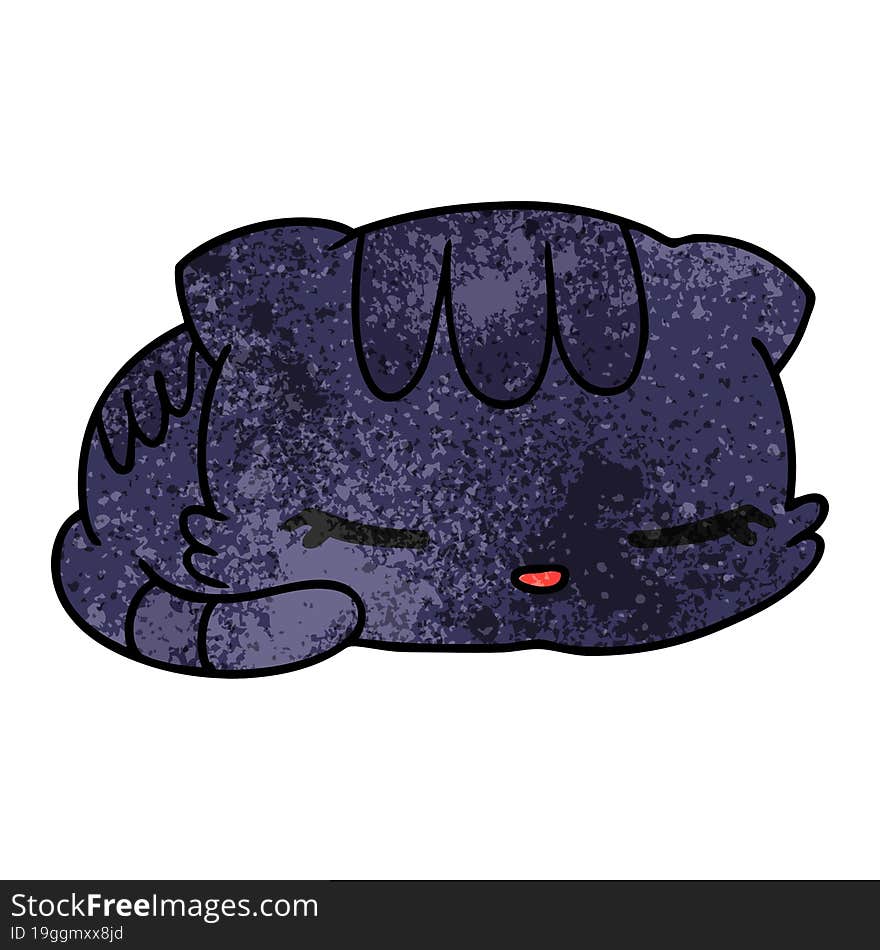 textured cartoon kawaii cute sleeping kitten