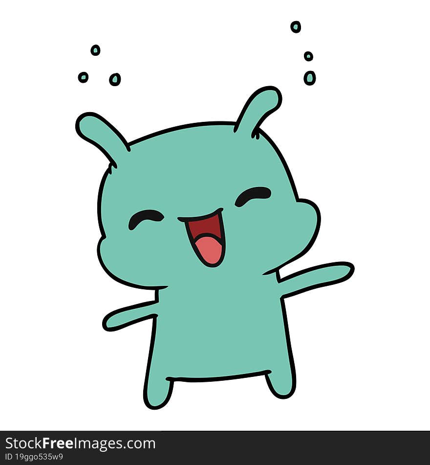 cartoon kawaii cute happy alien