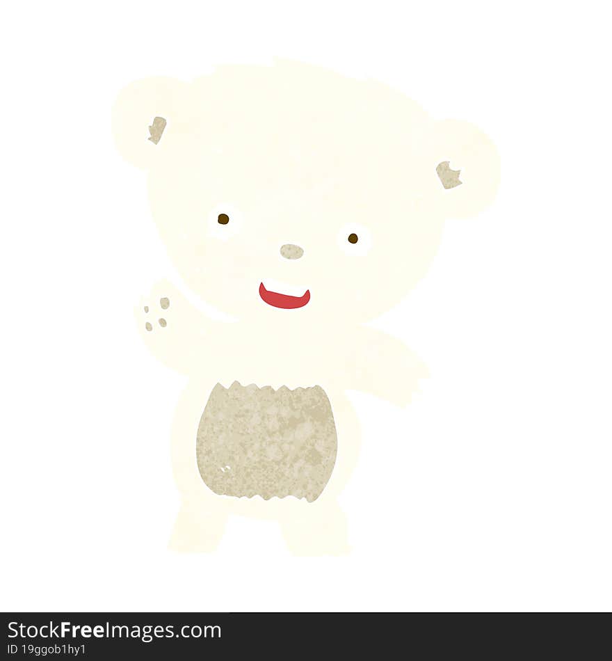 cartoon waving polar bear