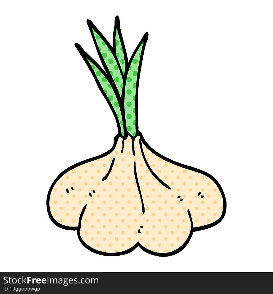 cartoon doodle garlic bulb