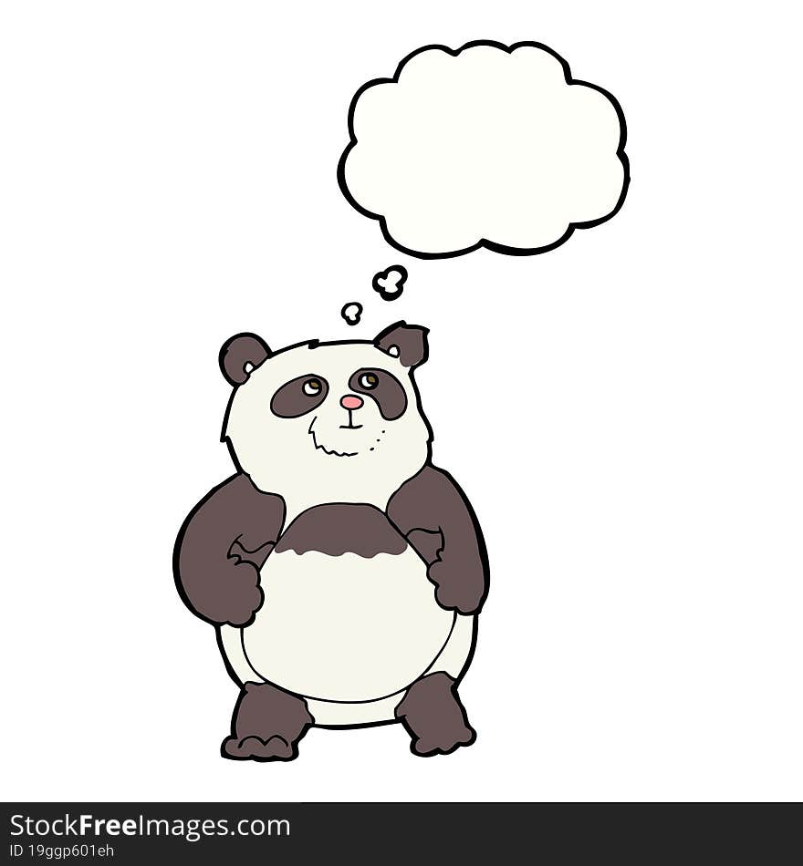 cartoon panda with thought bubble